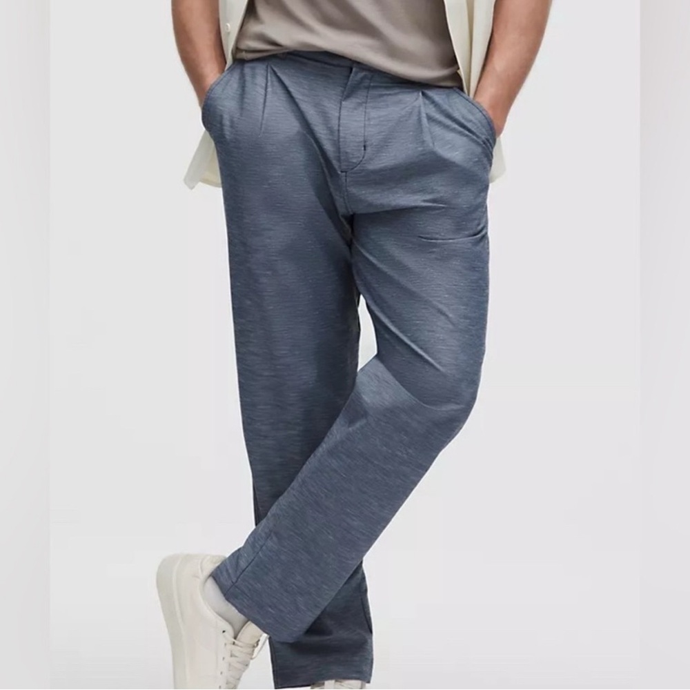 NWT LuluLinen Pleated Trouser Regular- Club Blue